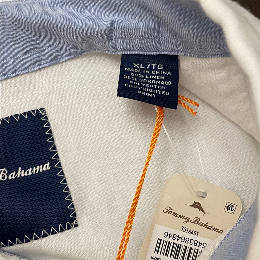 Tommy Bahama White Shirt with Multicolor Floral Design - Picture 3 of 9